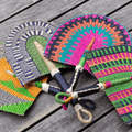 Handwoven Bolga fan from Ghana made from elephant grass
