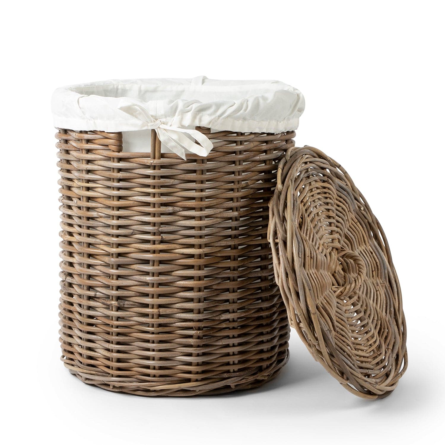 Rattan Laundry Basket with Lid + Inner Bag
