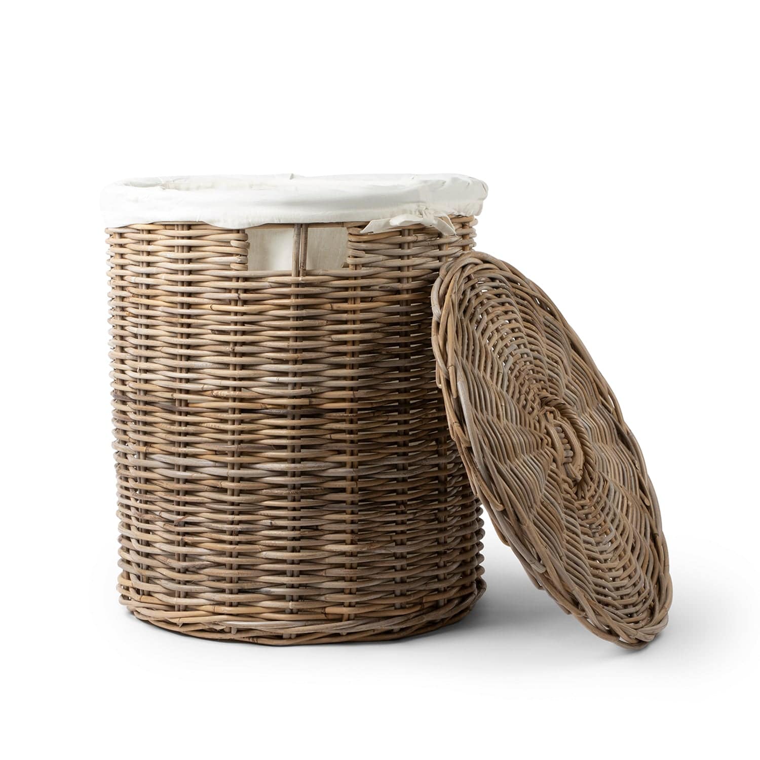 Rattan Laundry Basket with Lid + Inner Bag
