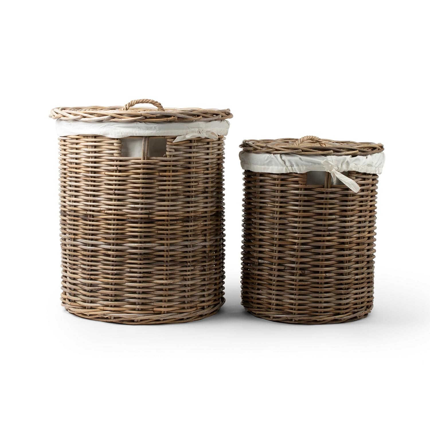 Rattan Laundry Basket with Lid + Inner Bag