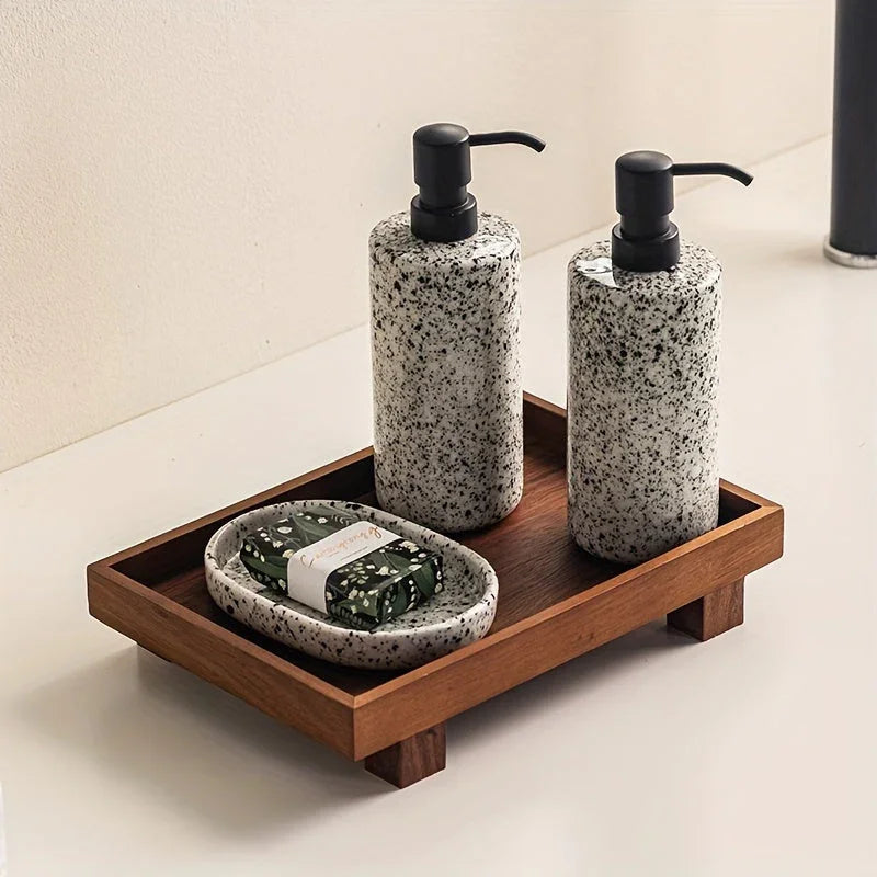 Wooden bathroom vanity tray