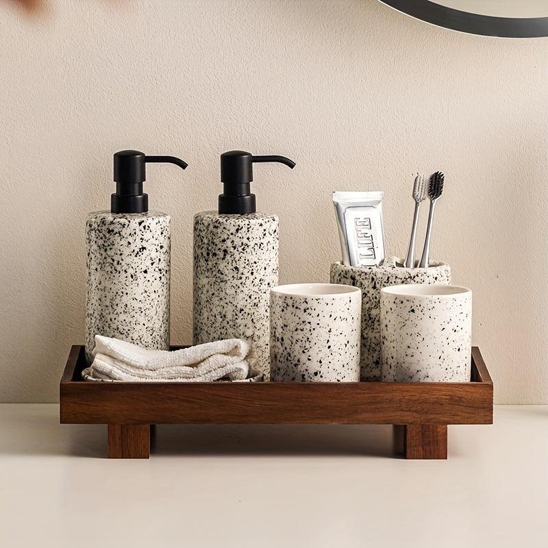 Wooden bathroom vanity tray