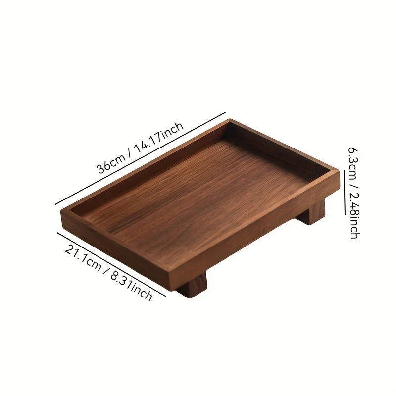 Wooden bathroom vanity tray