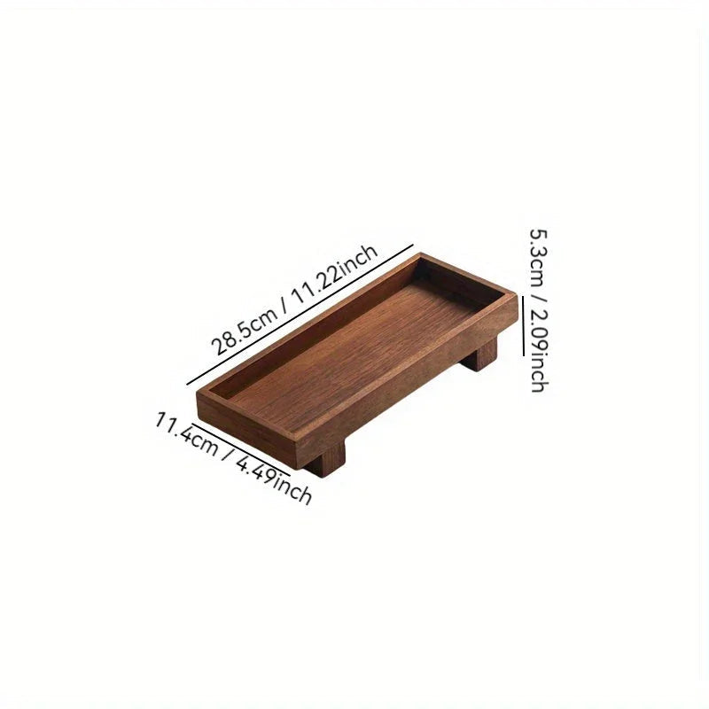 Wooden bathroom vanity tray