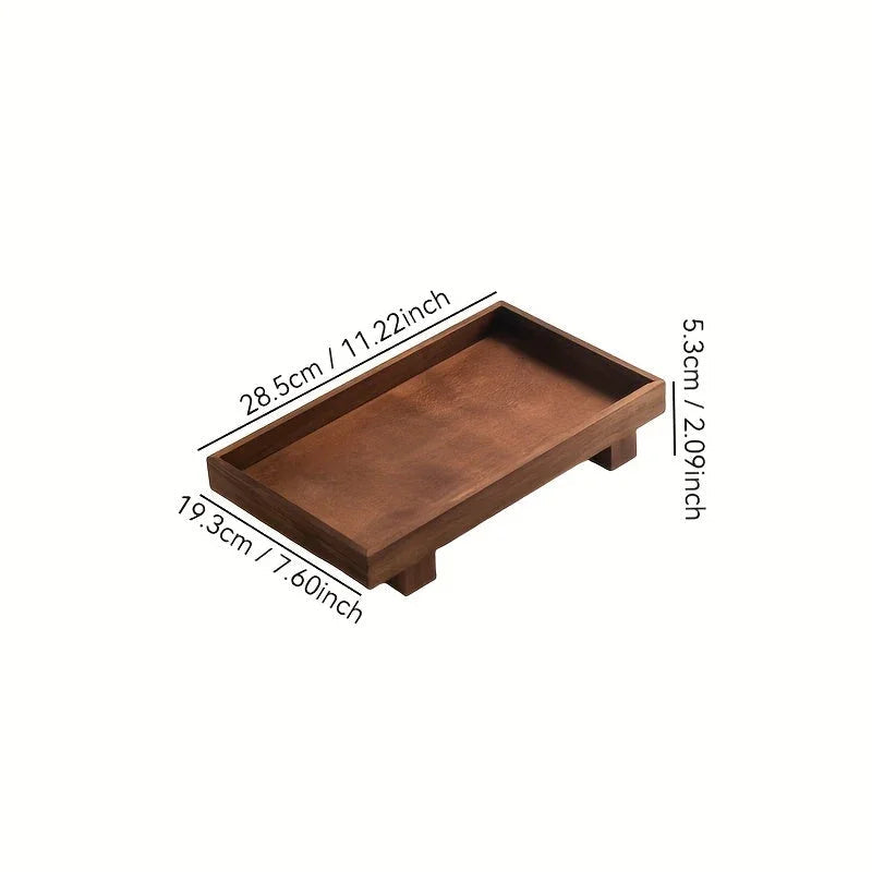 Wooden bathroom vanity tray