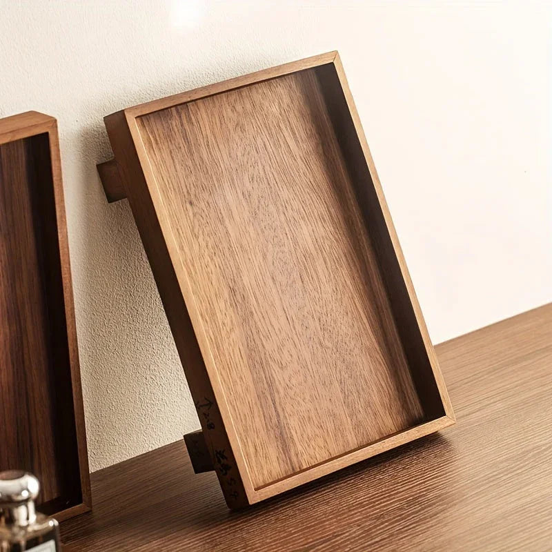 Wooden bathroom vanity tray