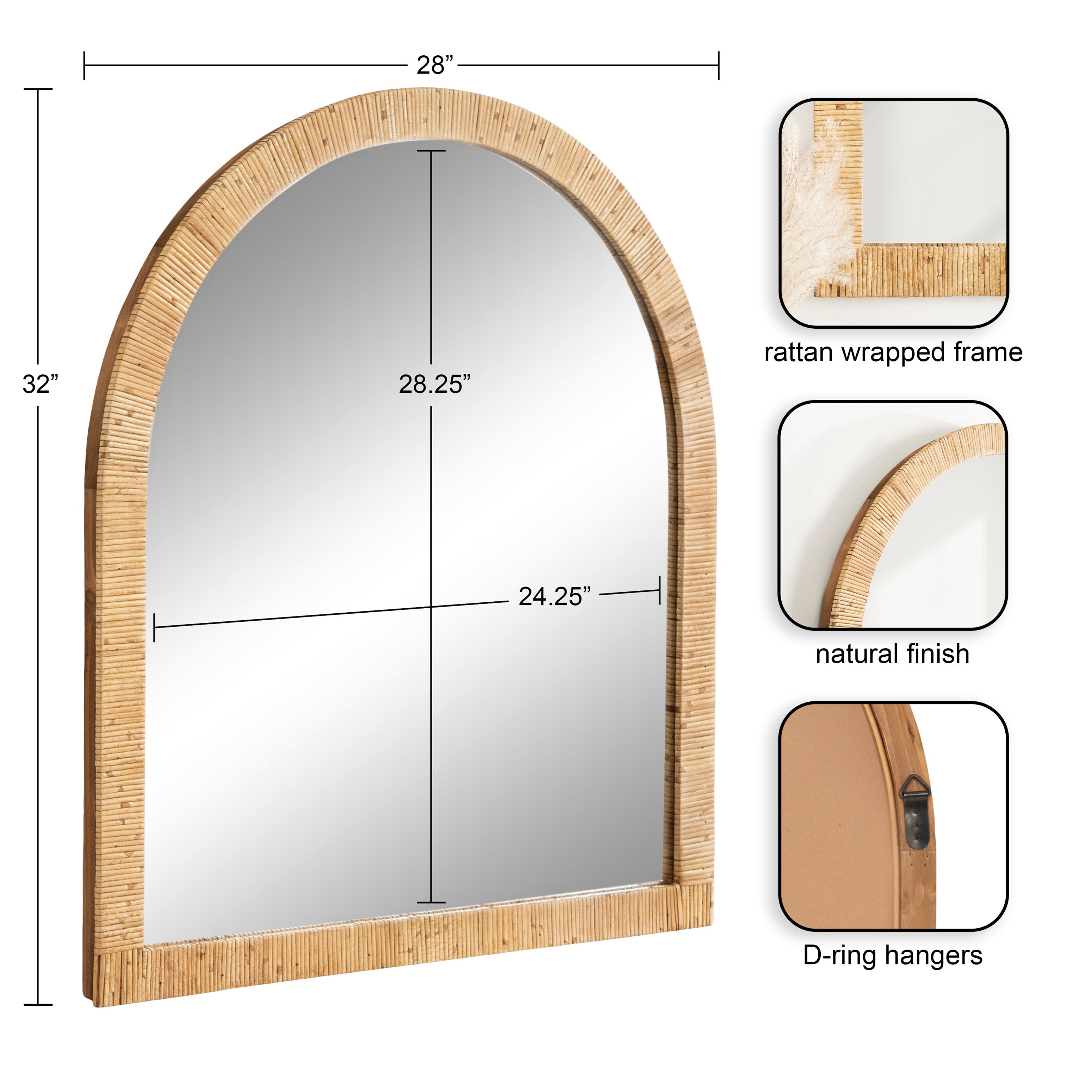 Rahfy Arch Framed Wall Mirror – alternate product view