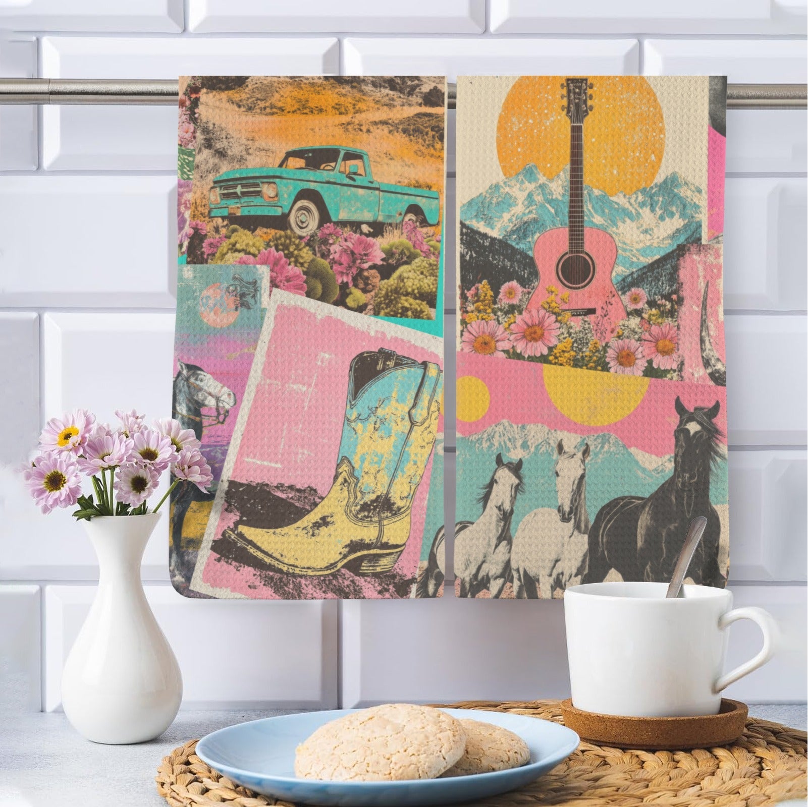 Baha Ranch Retro Pop Western Kitchen Towels — Set of 2 – alternate product view