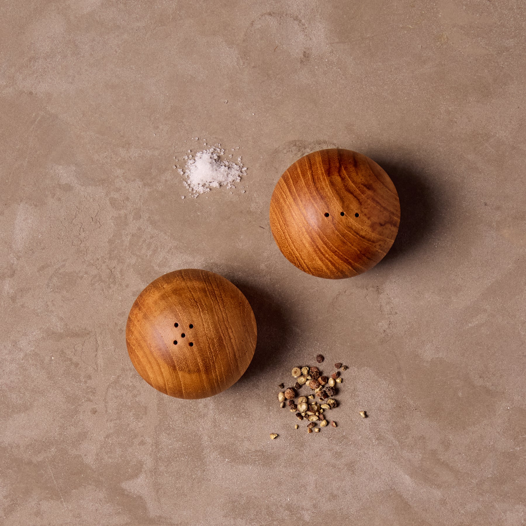 Teak Salt + Pepper Shaker Set