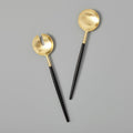 Black and gold serving utensil set