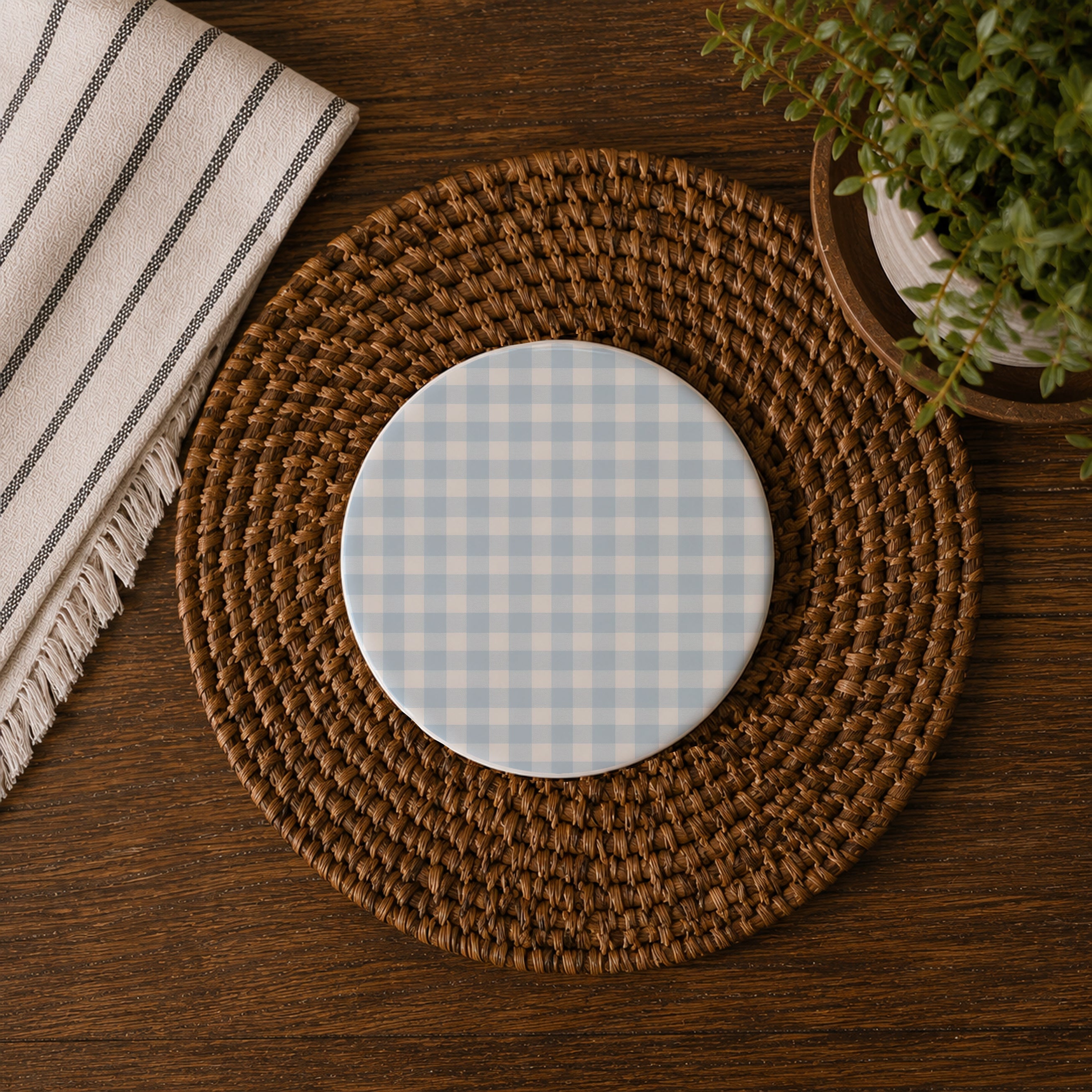 French Country Ceramic Coasters — Set of 4