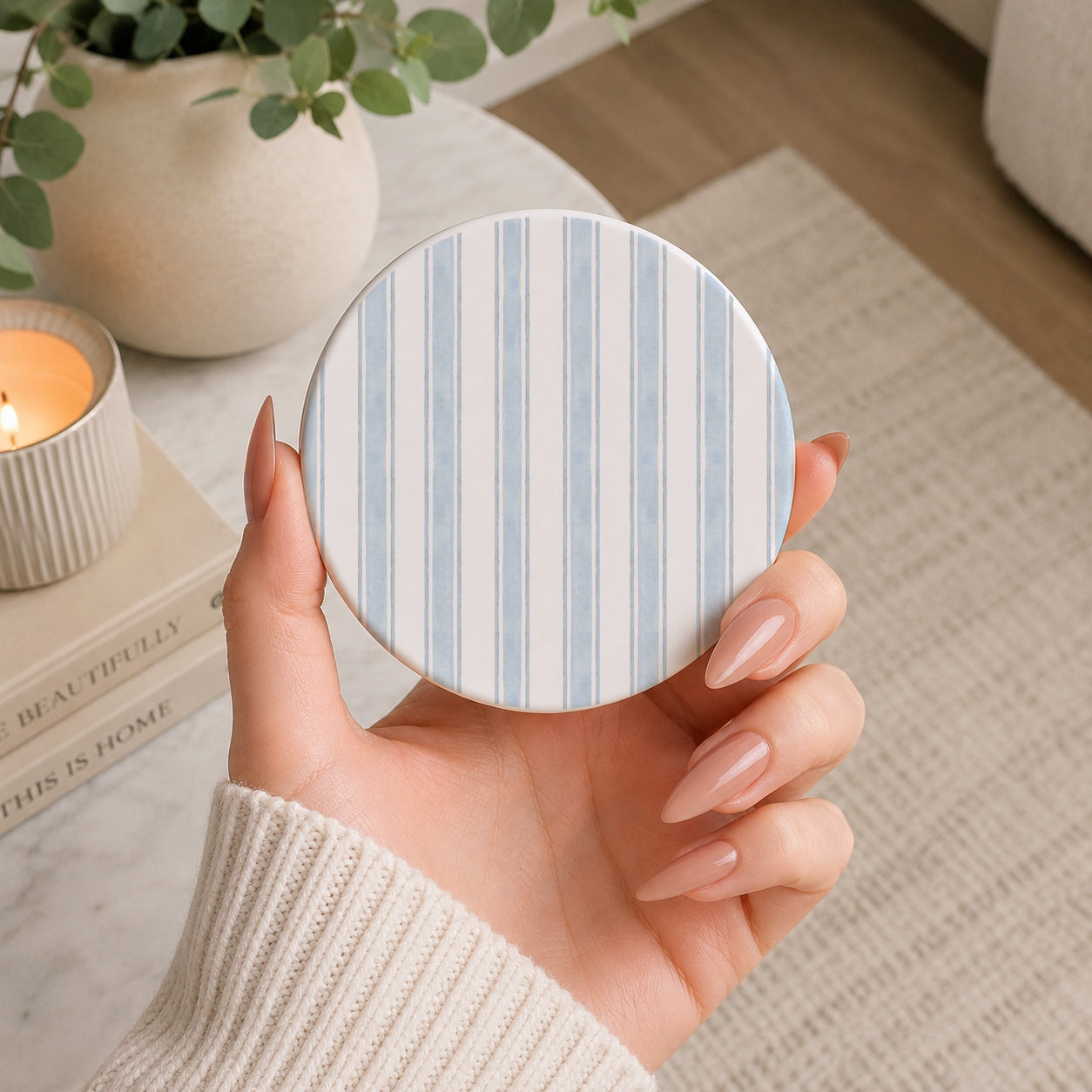 French Country Ceramic Coasters — Set of 4