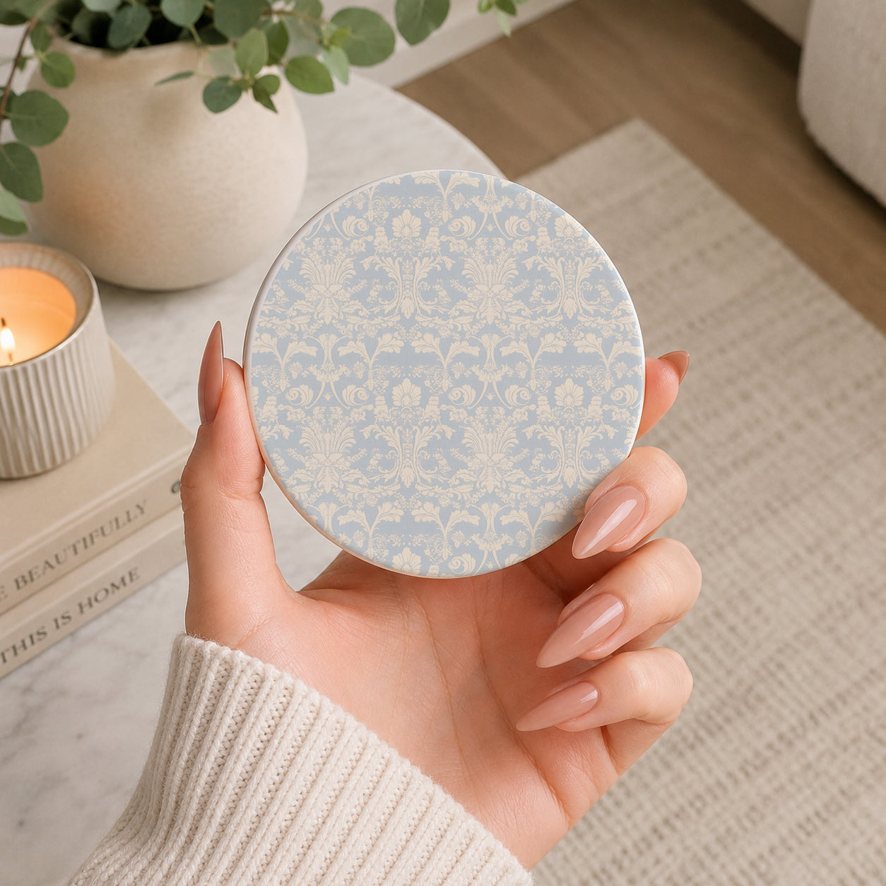 French Country Ceramic Coasters — Set of 4