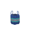Blue, Light Gray & Teal Accent Rope Basket