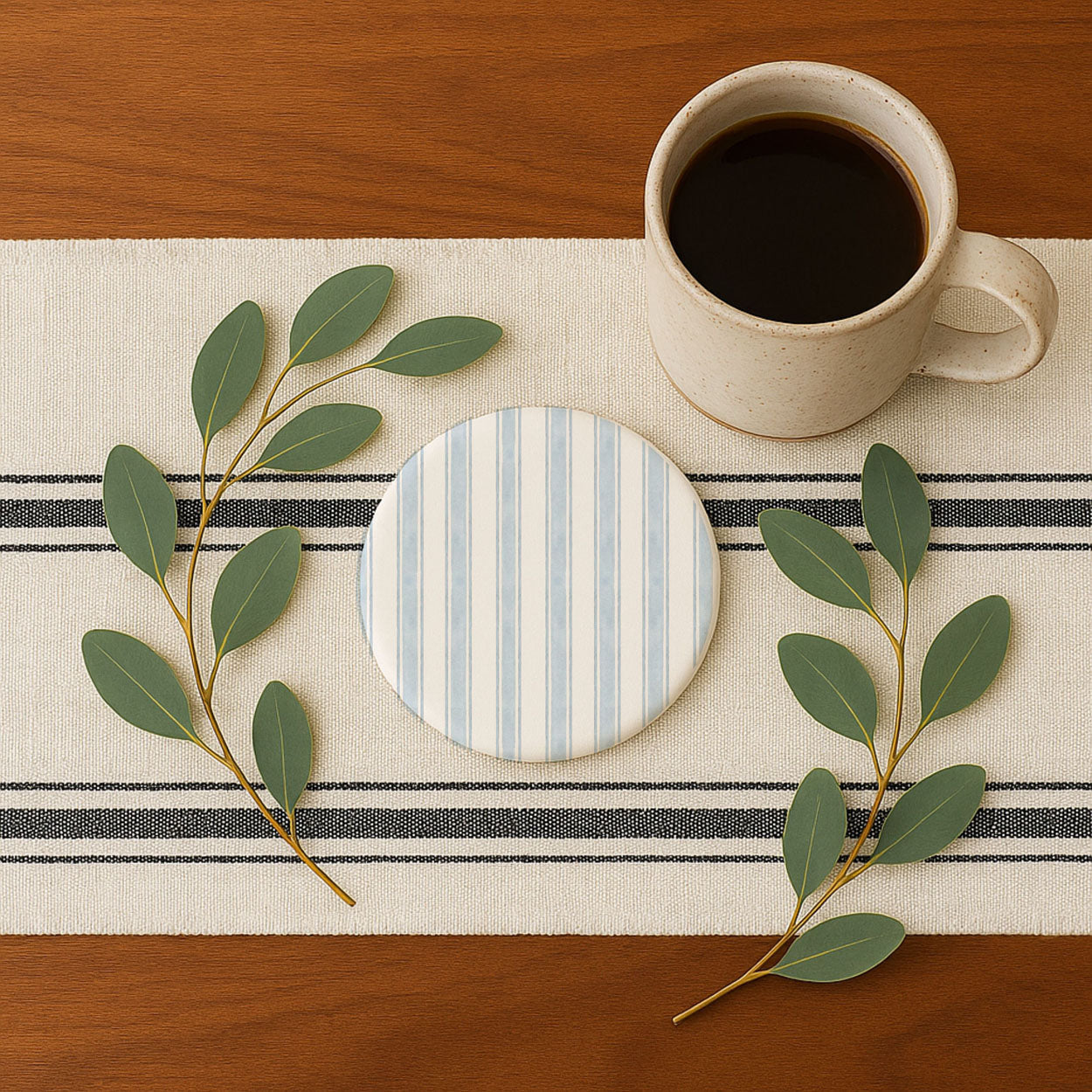 French Country Ceramic Coasters — Set of 4