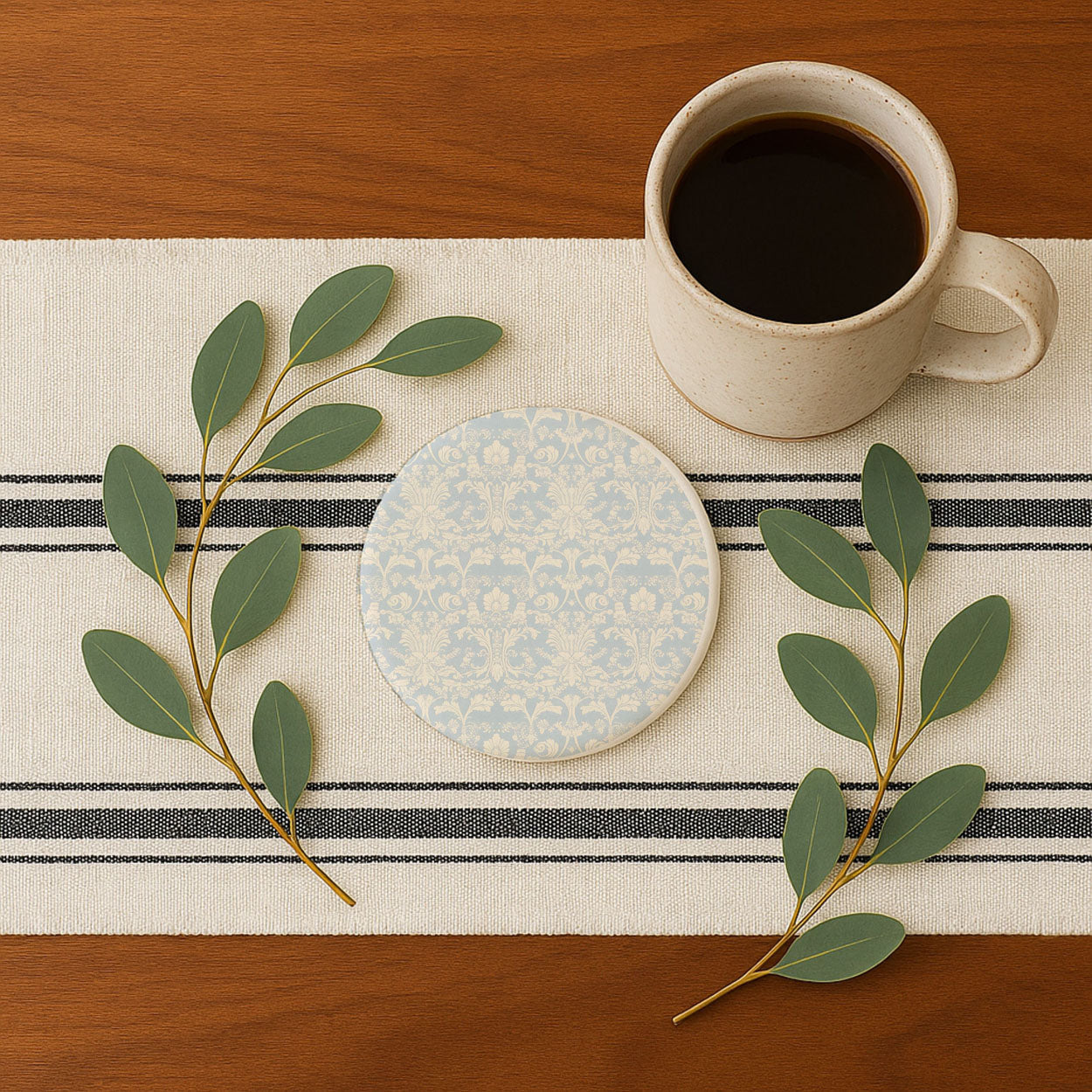 French Country Ceramic Coasters — Set of 4