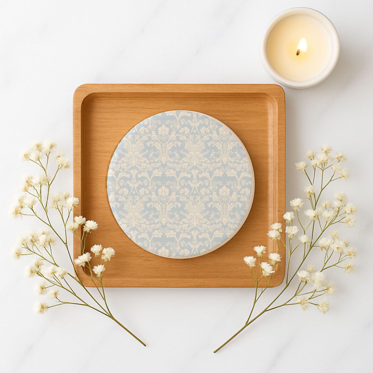 French Country Ceramic Coasters — Set of 4