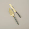 Bowie sage cake lift and knife set