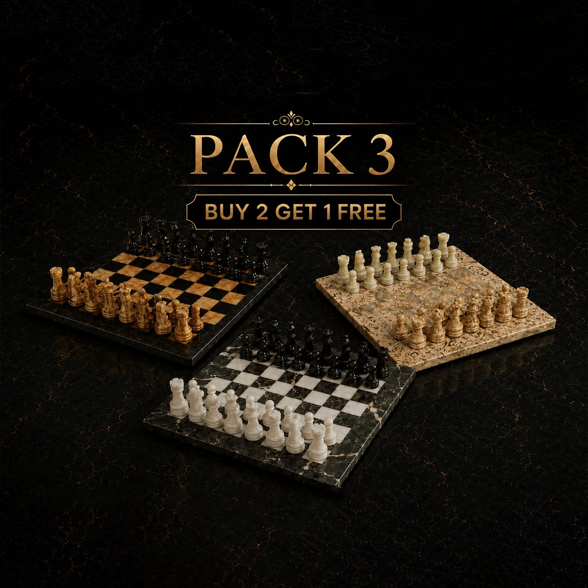 Triple the Fun: Buy 2 Marble Chess Sets, Get 1 Free