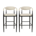 Upholstered Bar Stools With Backs For Kitchen Island (Set of 2)