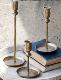 Gold plate candle holder set