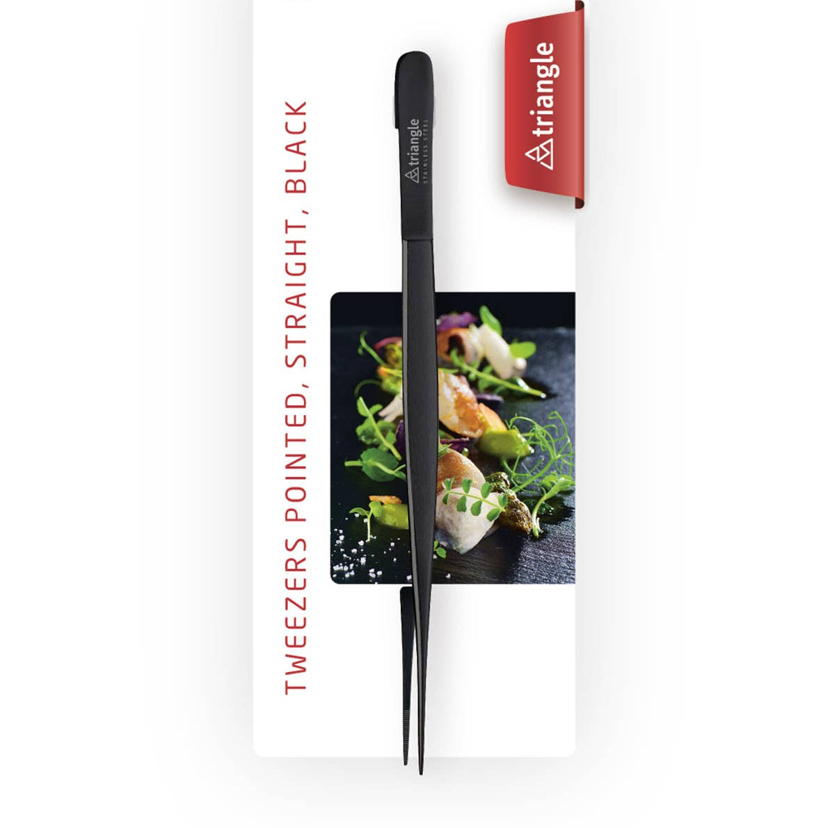 Black Pointed Cooking Tweezers — 15 cm