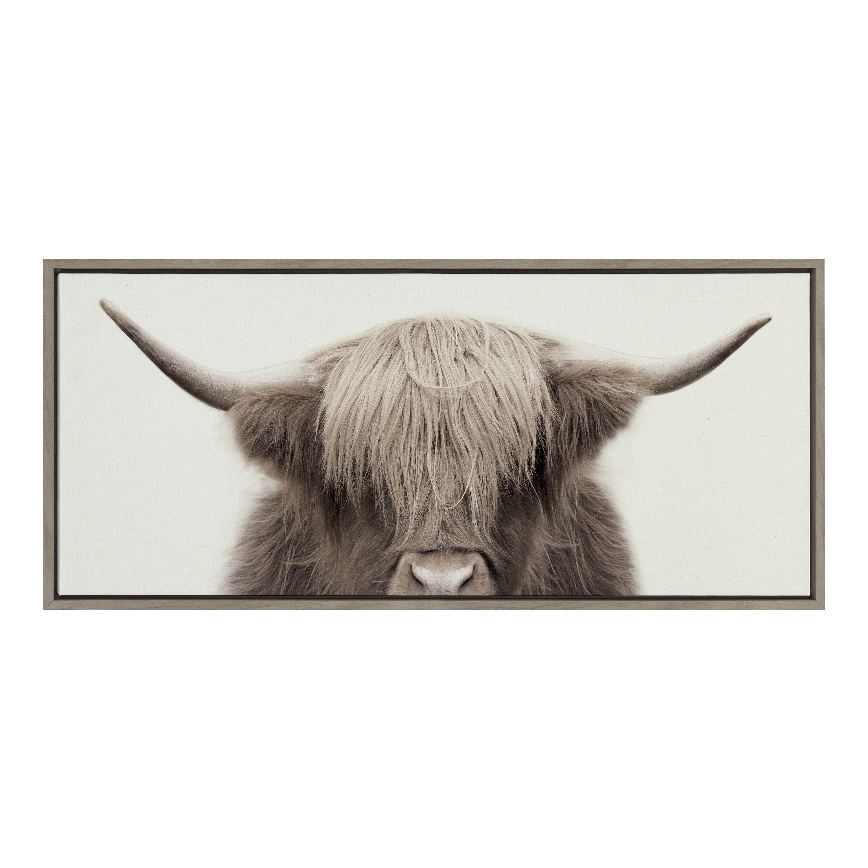 Sylvie Hey Dude Highland Cow Framed Canvas Art