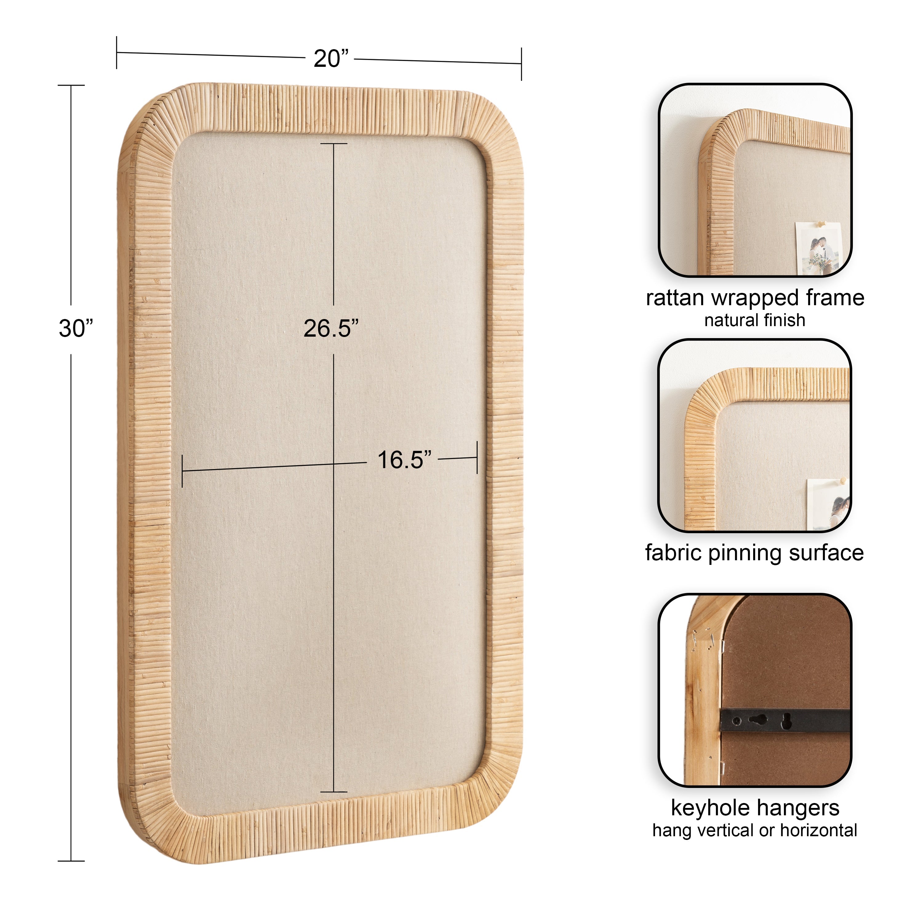 Rahfy Framed Fabric Pinboard – alternate product view
