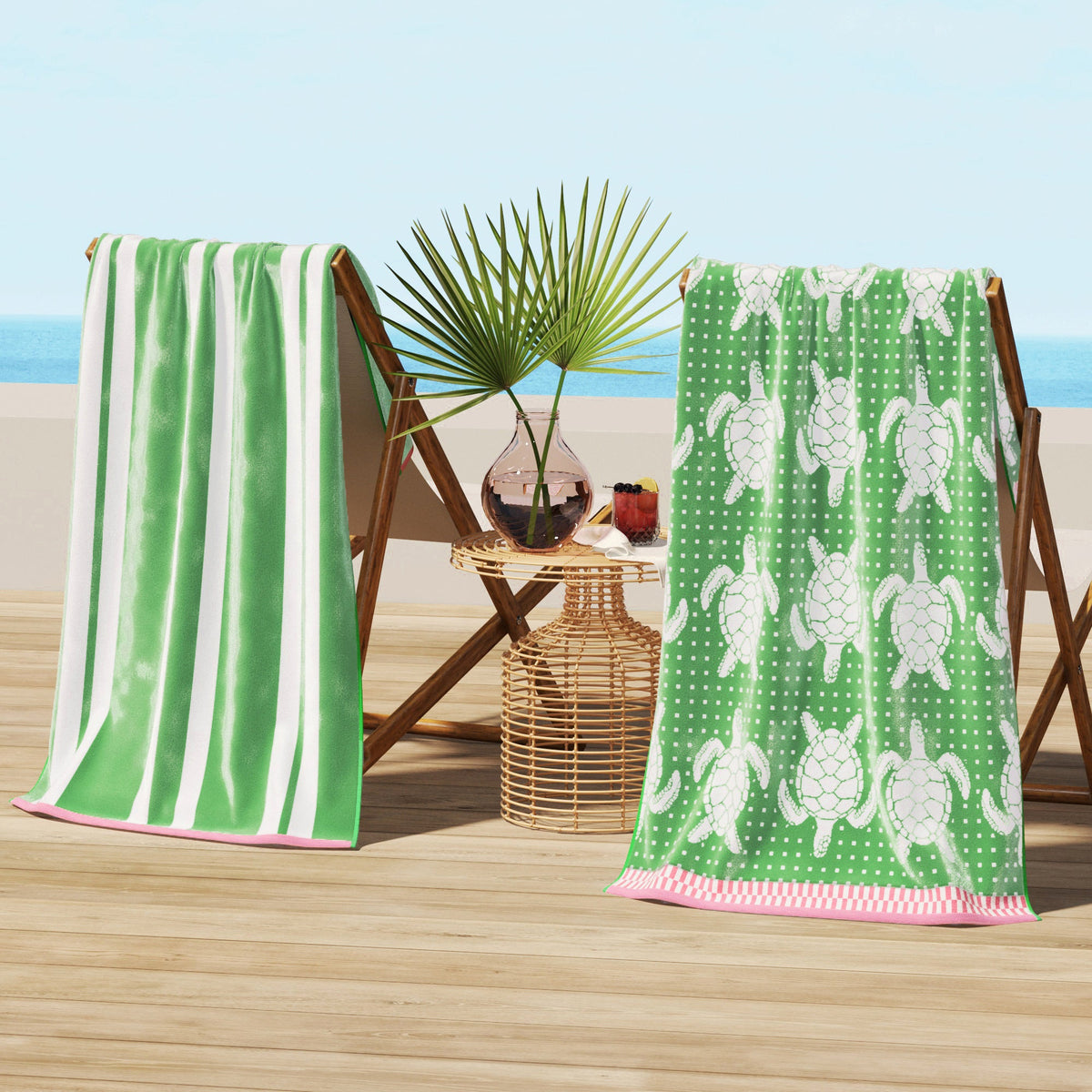 Maui cotton velour printed beach towels