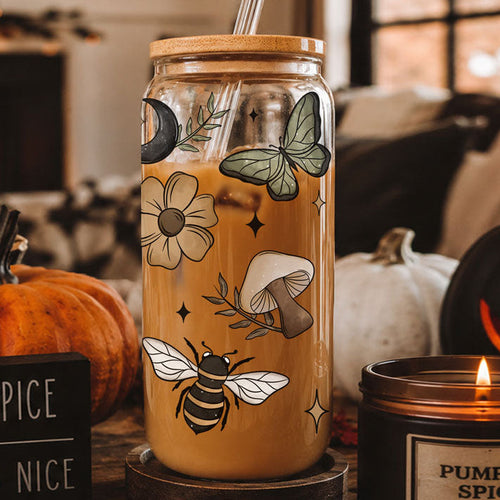 Fall Cottagecore 20 oz Glass Tumbler