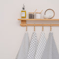 Stripe & Check Cotton Kitchen Towels — Set of 6