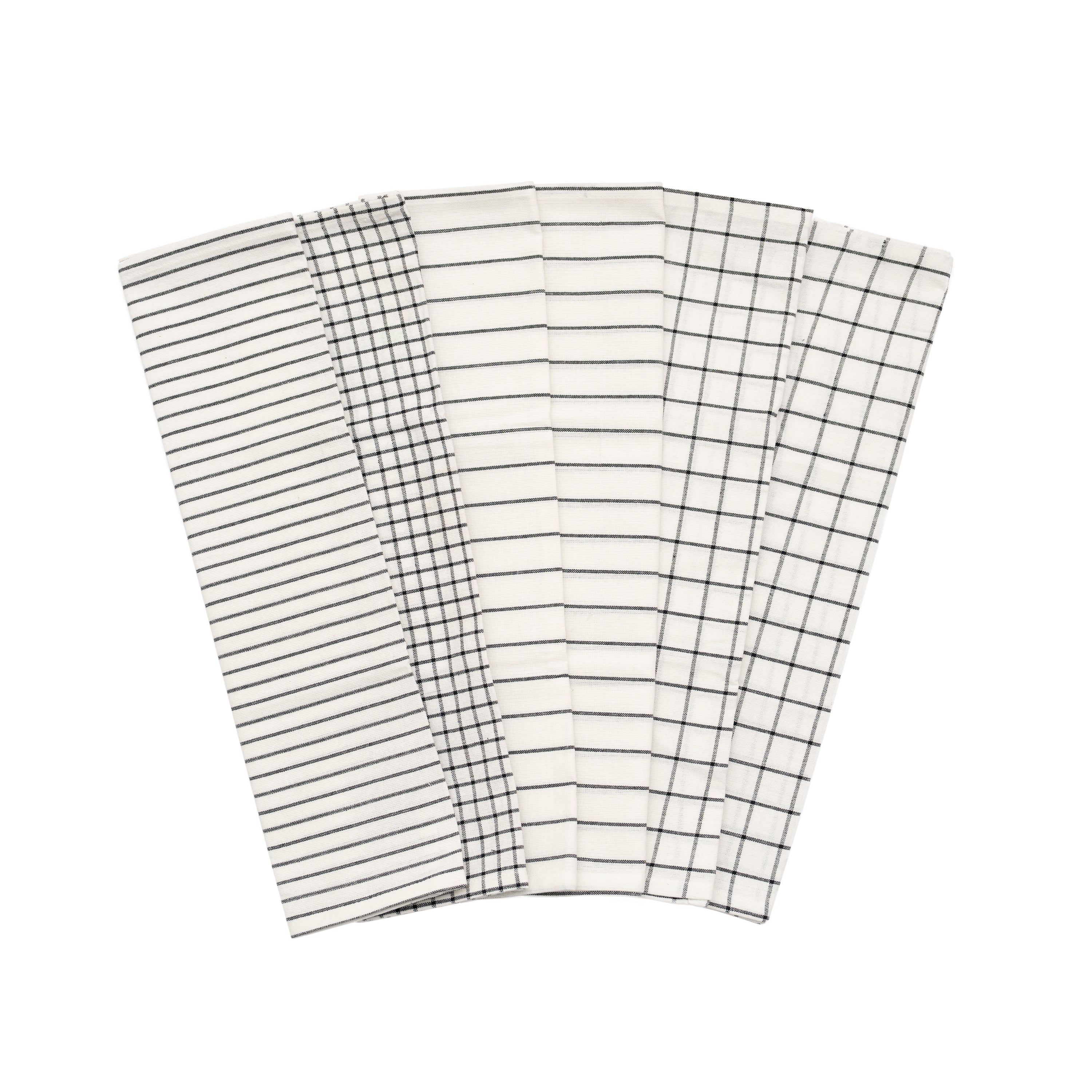 Stripe & Check Cotton Kitchen Towels — Set of 6 – alternate product view