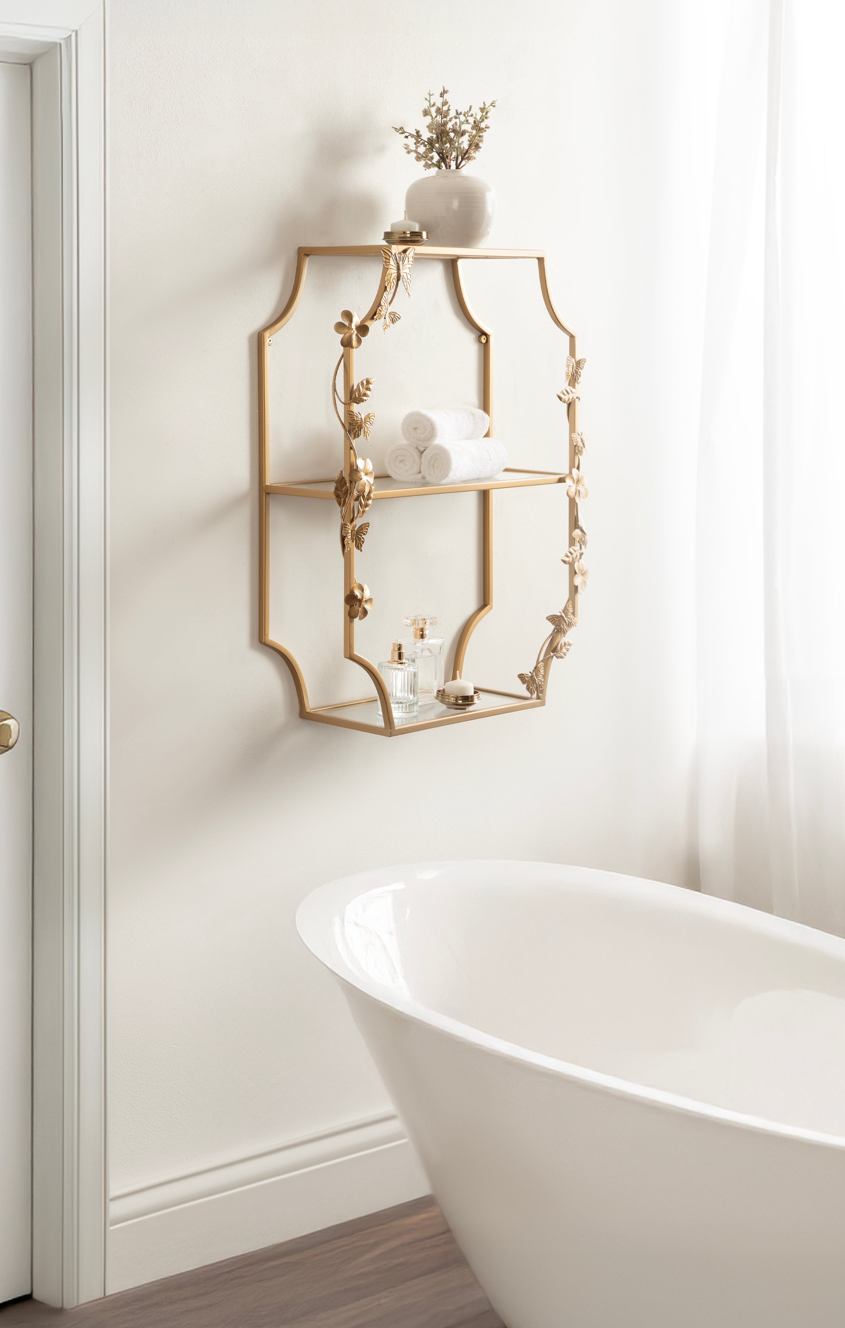Rosella Floral Tiered Metal Shelf – alternate product view