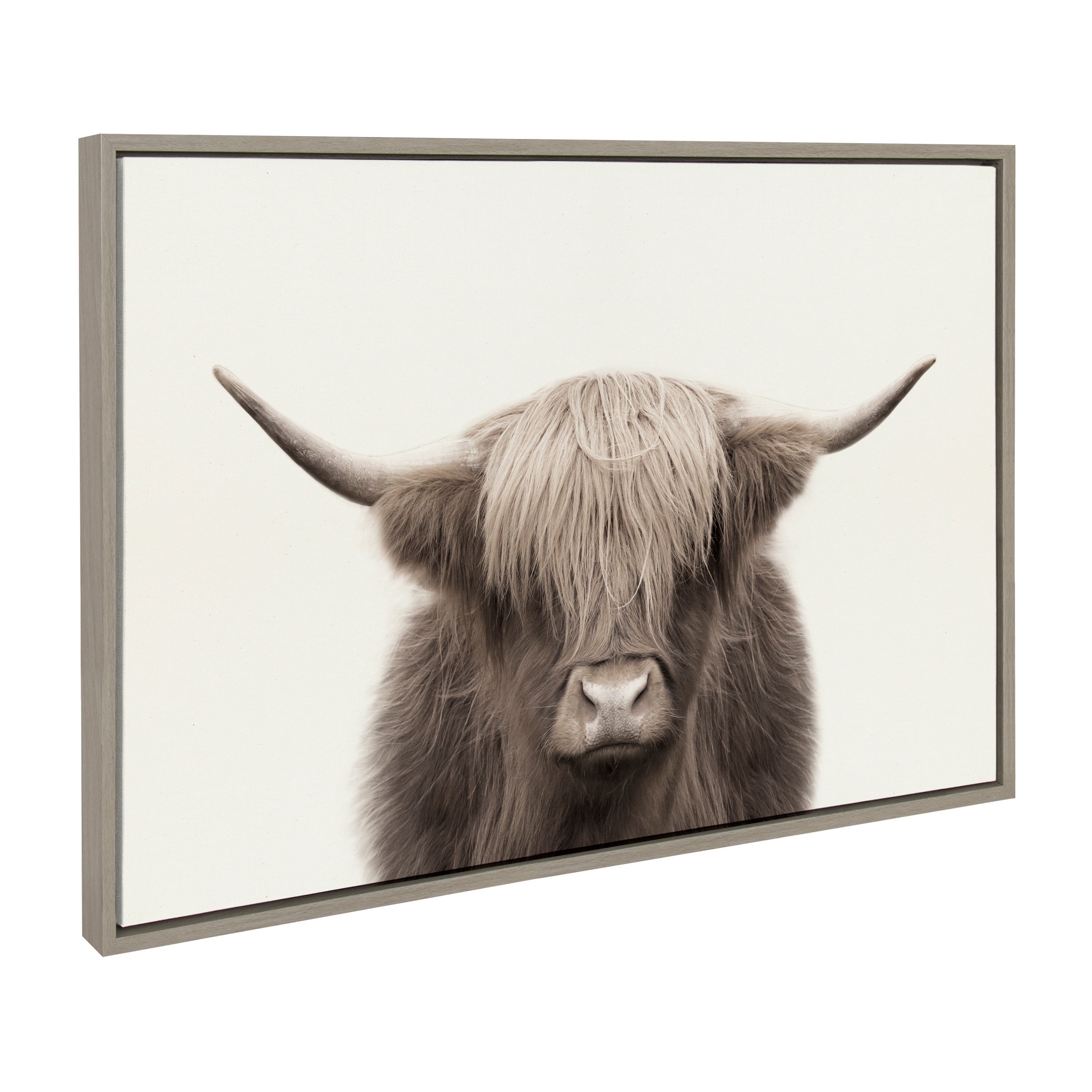 Sylvie Hey Dude Highland Cow Framed Canvas Art