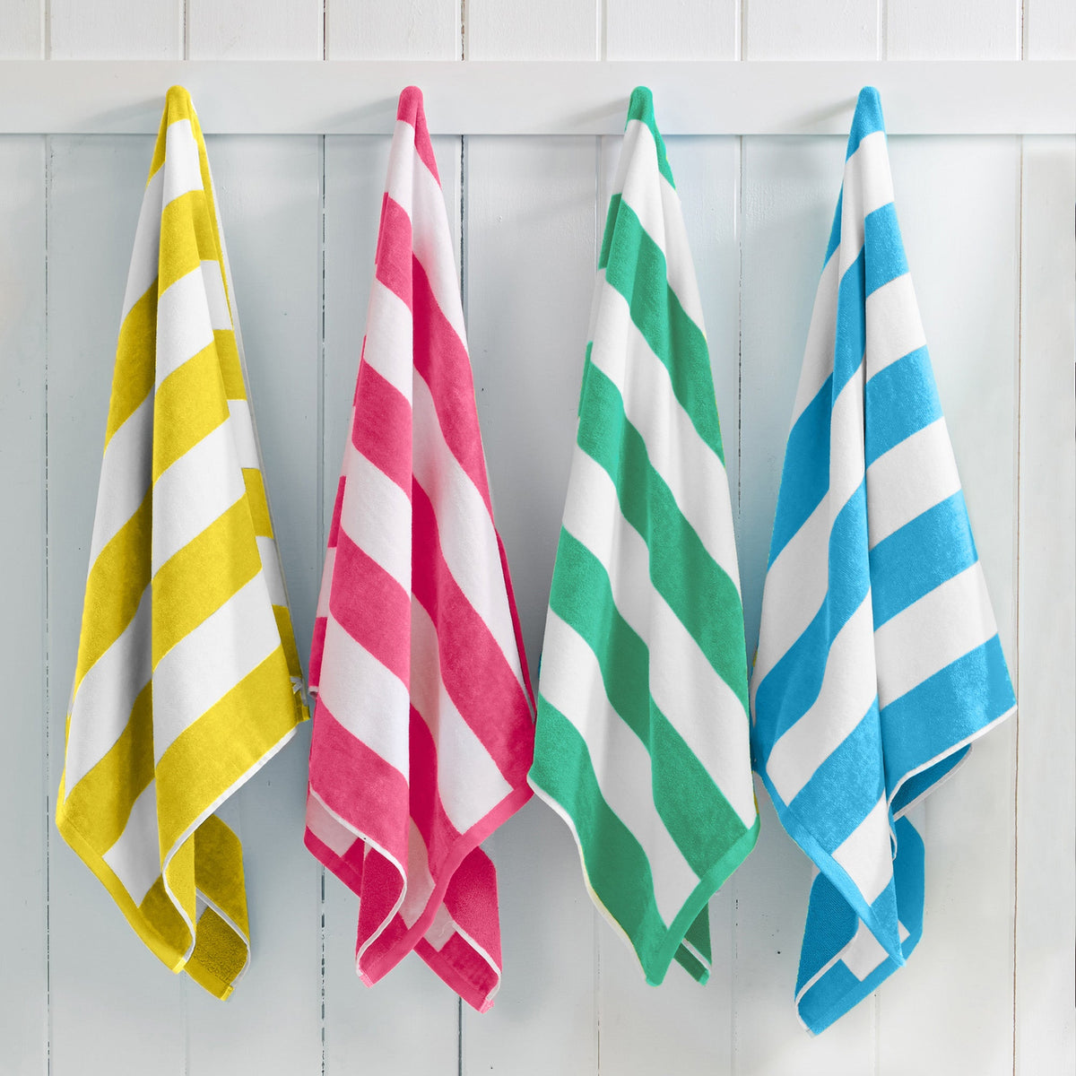 Novia Cotton Velour Cabana Stripe Beach Towels