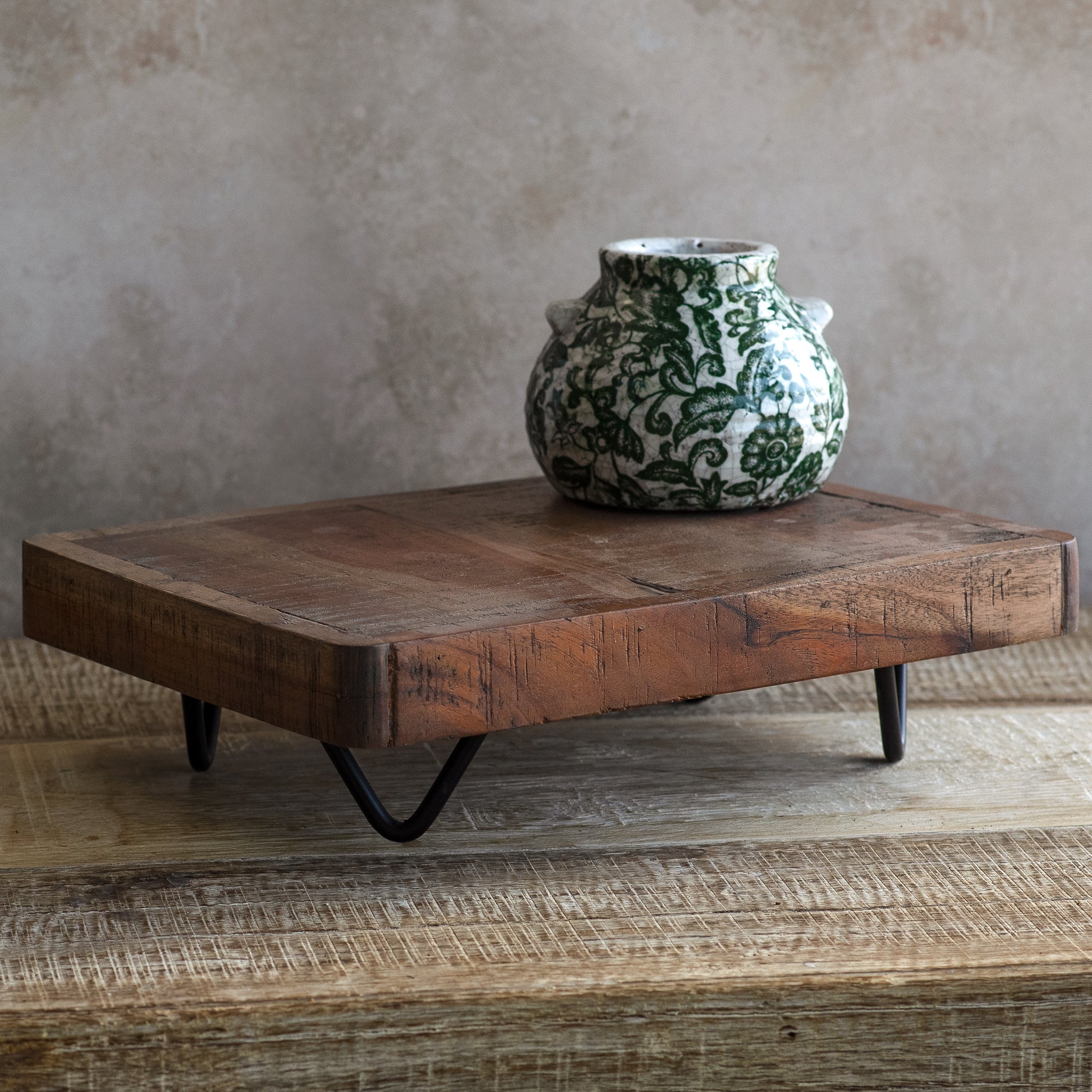 Rustic wood display riser