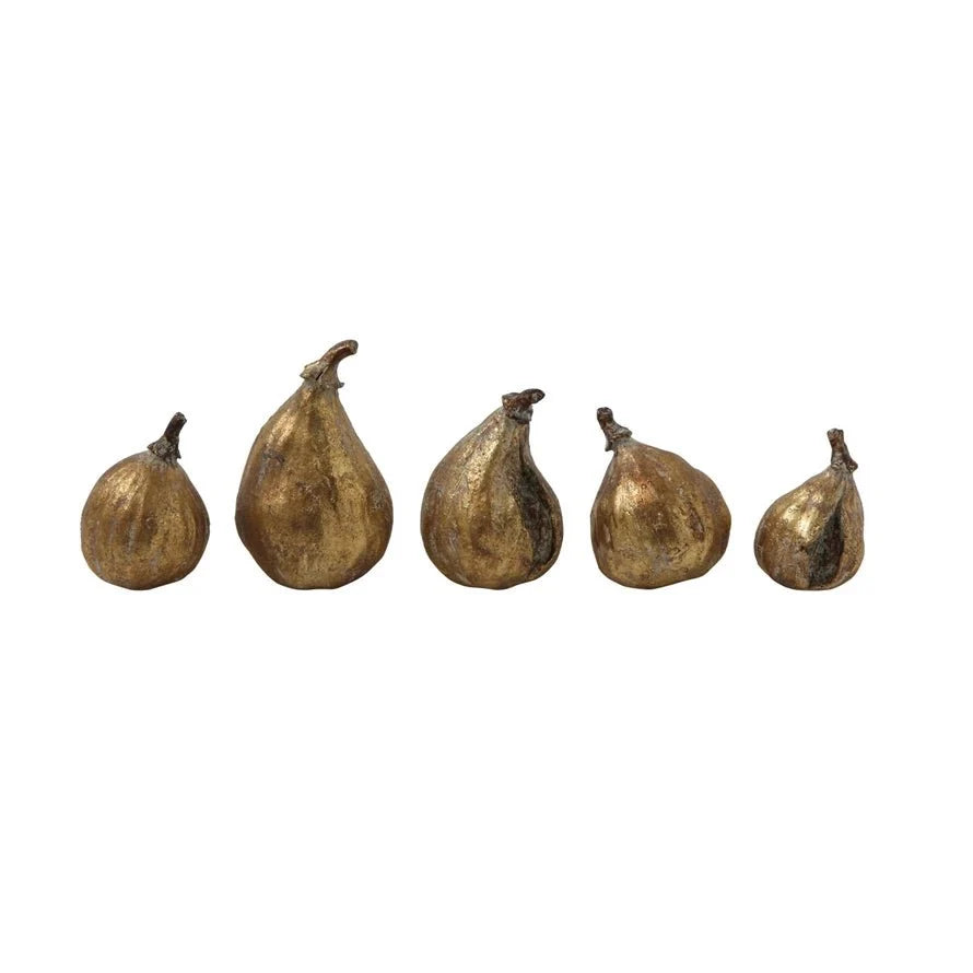 Decorative Gold Figs — Set of 5