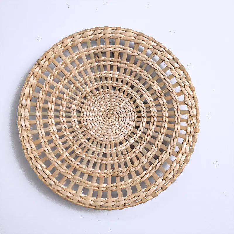 Woven grass wall decor