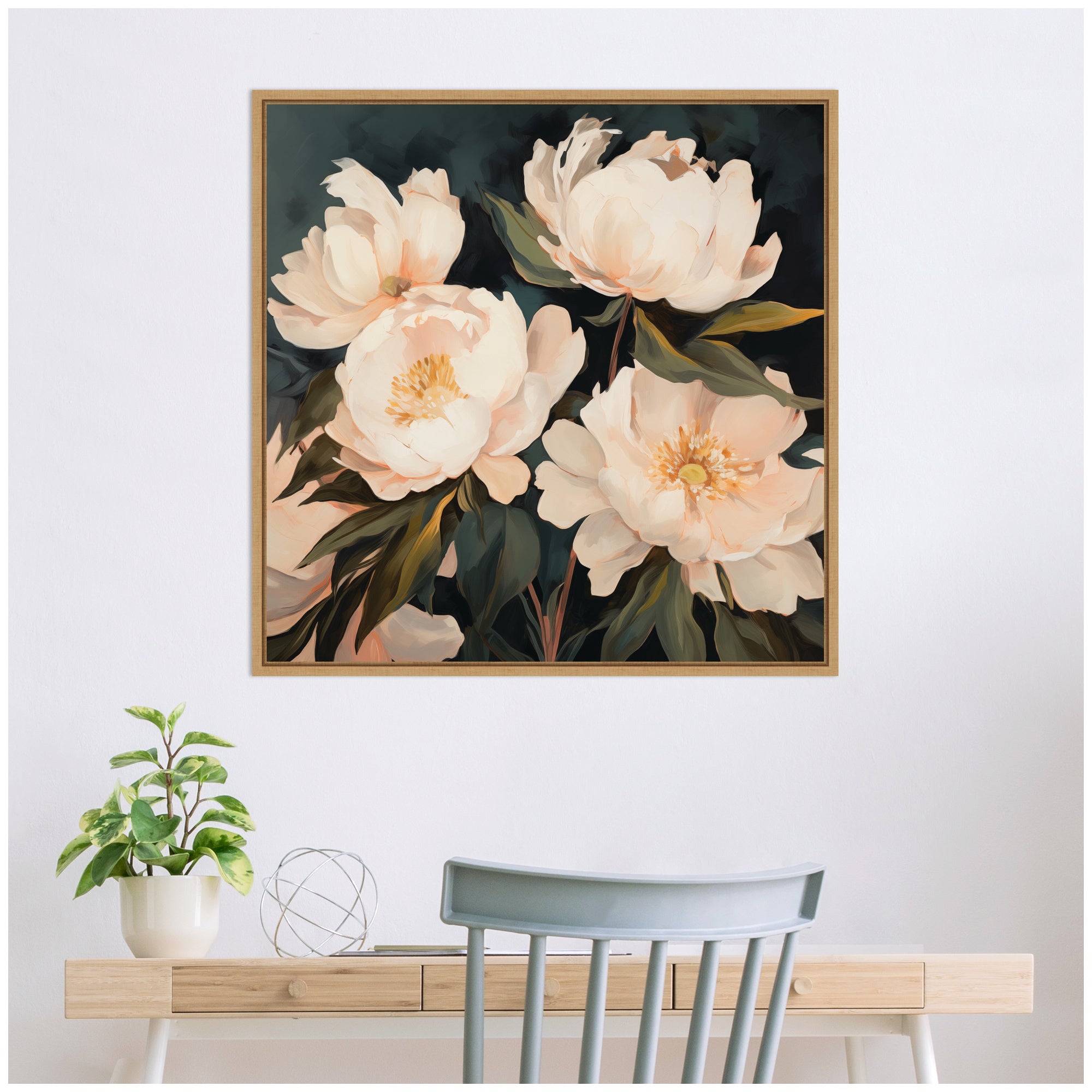 Sylvie Painterly Floral Bouquets Framed Canvas Art