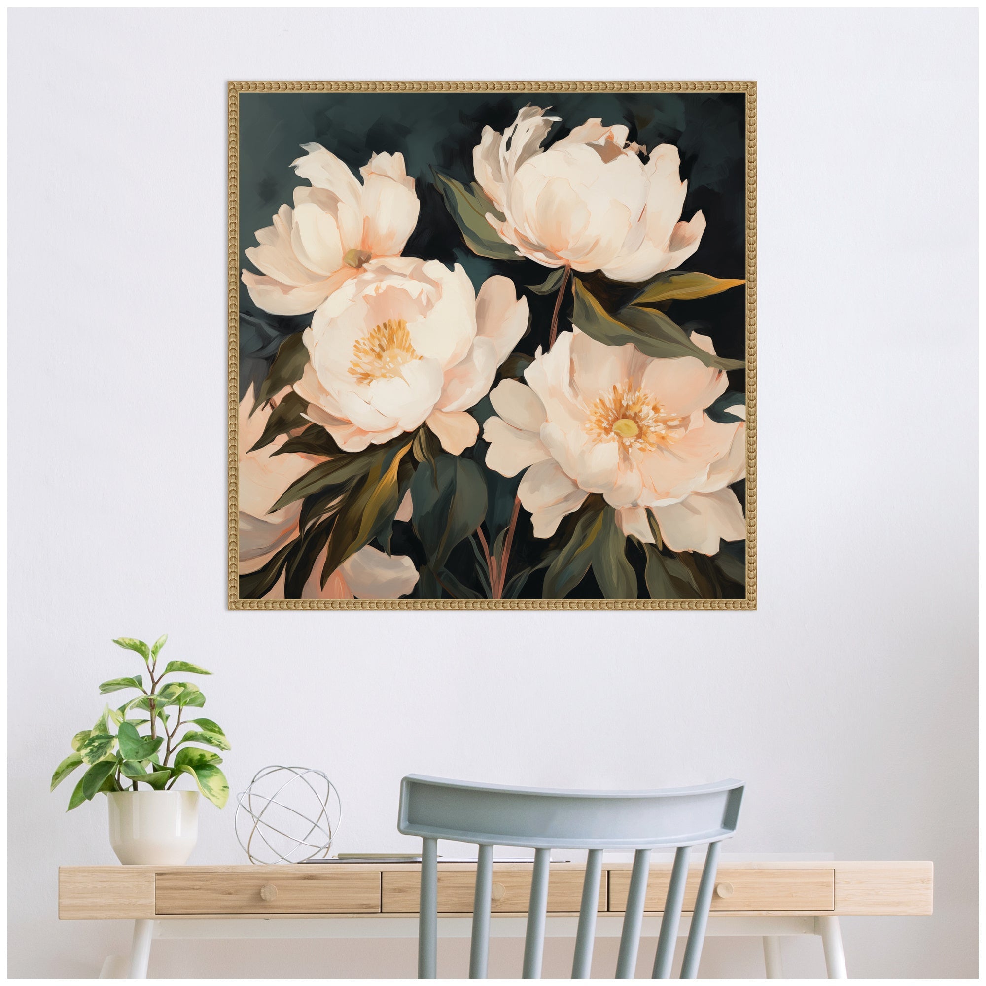 Sylvie Painterly Floral Bouquets Framed Canvas Art