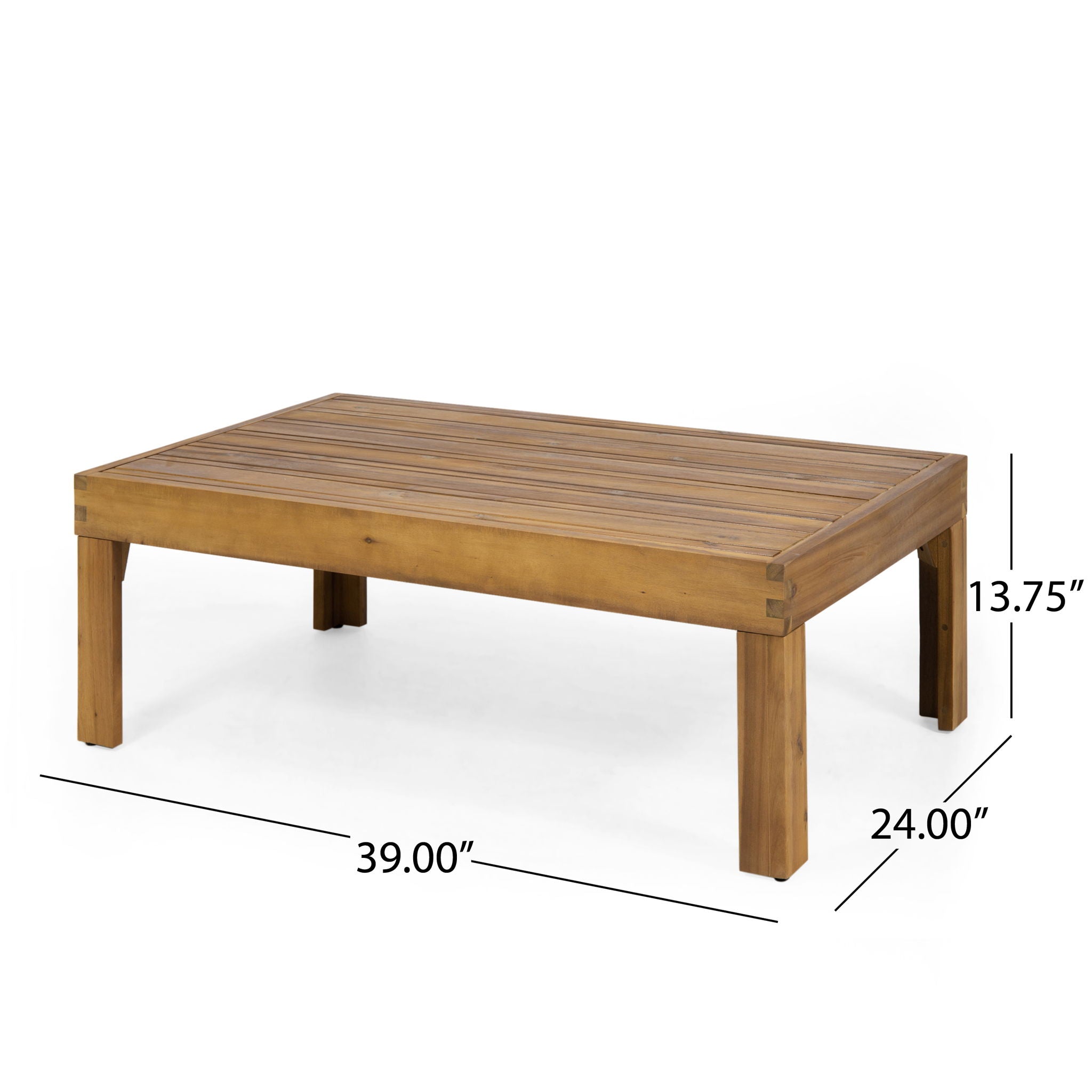 Acacia Wood Loveseat & Coffee Table Patio Set