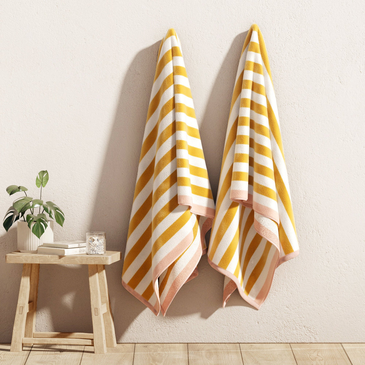 Santa Cruz Striped Cotton Velour Beach Towels