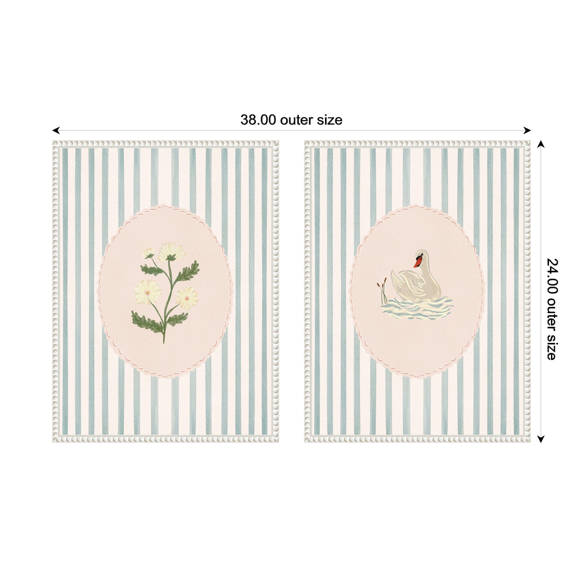 Striped Heritage 2-Piece Framed Canvas Art Set