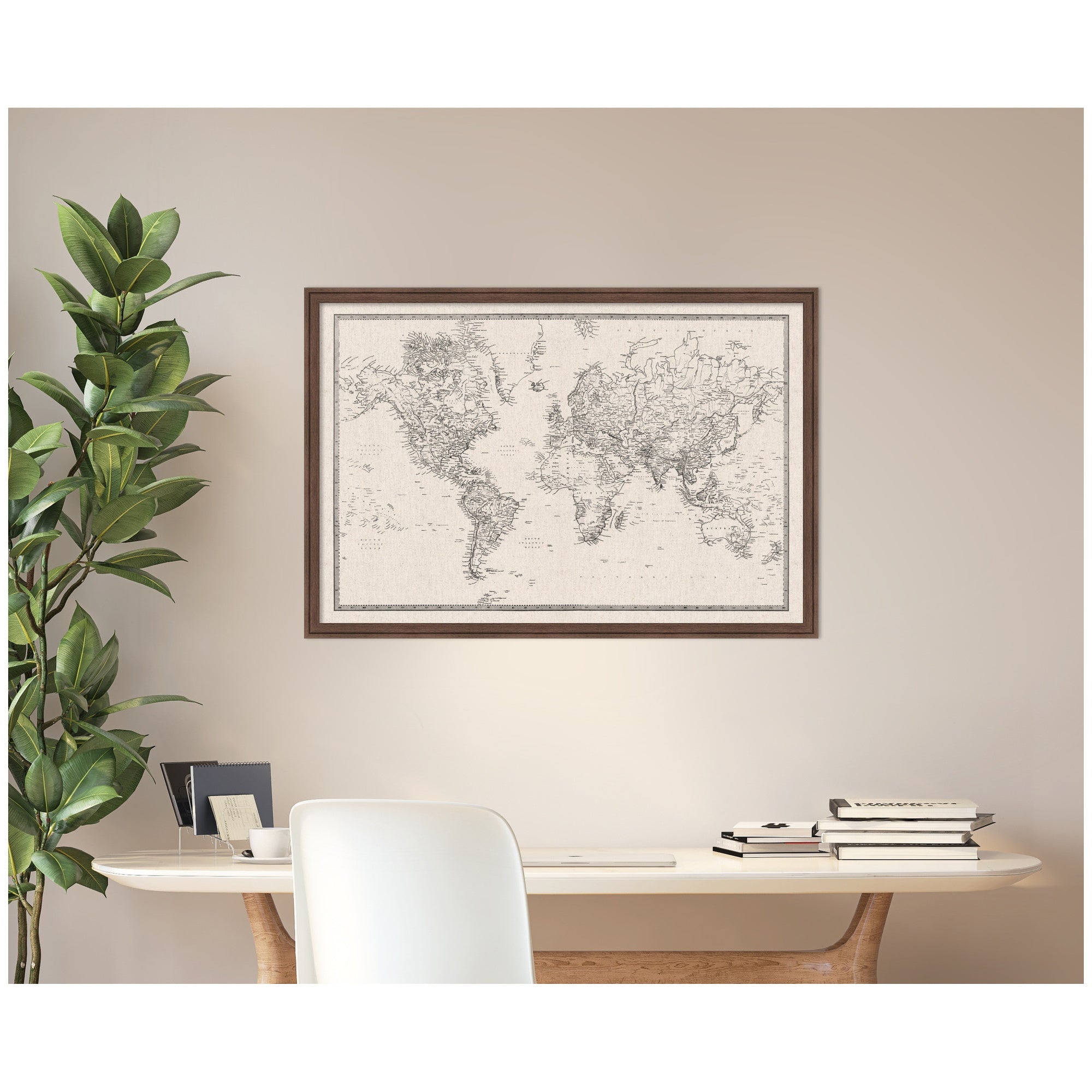 Vintage World Map Fabric Pinboard