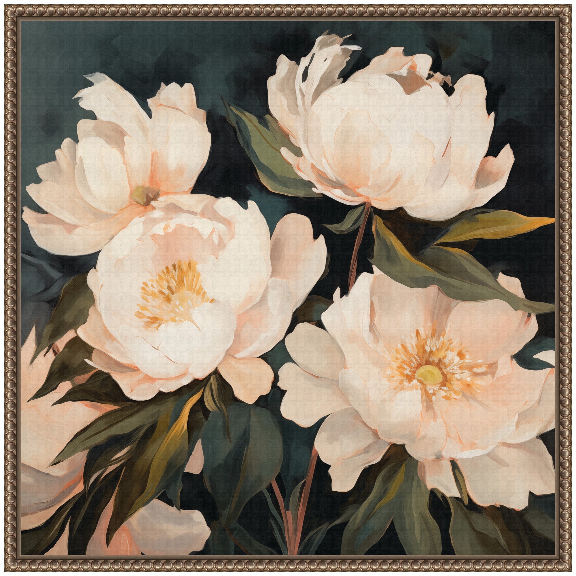 Sylvie Painterly Floral Bouquets Framed Canvas Art