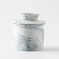 Marble-texture ceramic butter dish