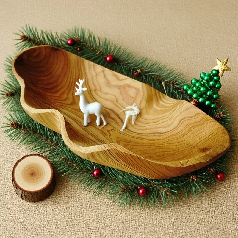 Solid wood serving tray