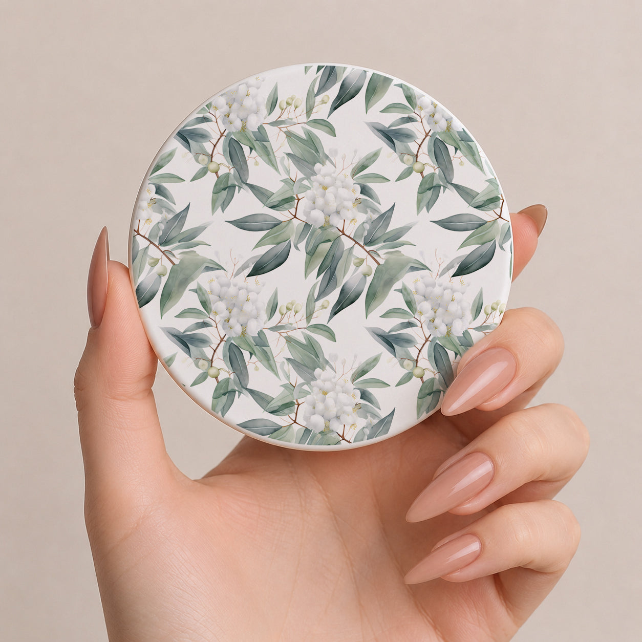 Eucalyptus Ceramic Coasters — Set of 6
