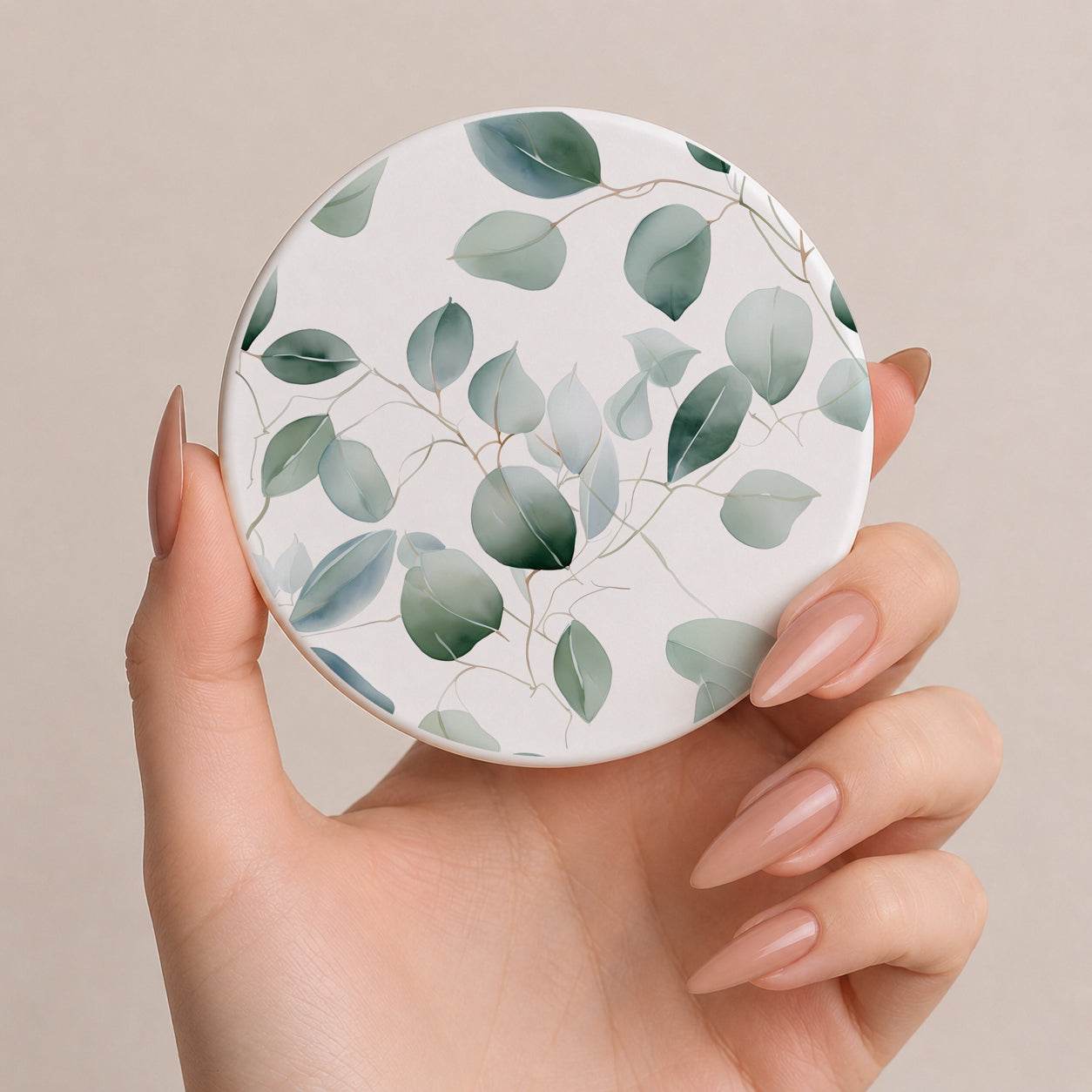 Eucalyptus Ceramic Coasters — Set of 6