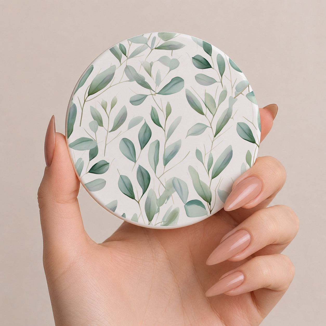 Eucalyptus Ceramic Coasters — Set of 6